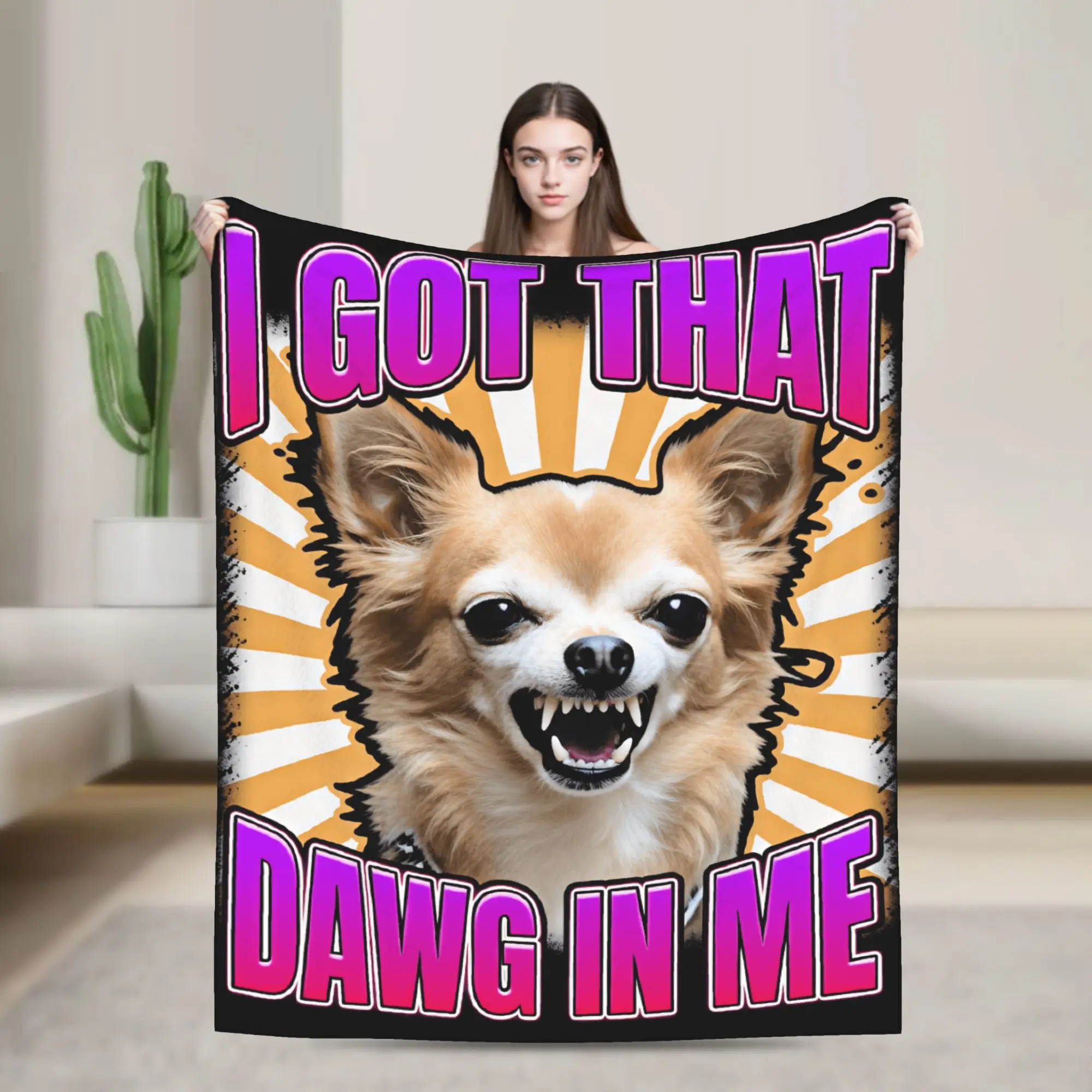 Got That Dawg in Me Blankets Quality Warm Soft  Bedding Throws Winter Plane Travel Couch Bed Aesthetic Bedspread