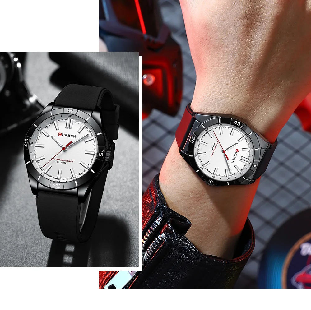 Curren 8449 Luxury Brand Simple Man Watch Waterproof Luminous Men's Quartz Wristwatch Hands Silicone Fashion Sports Men Watches