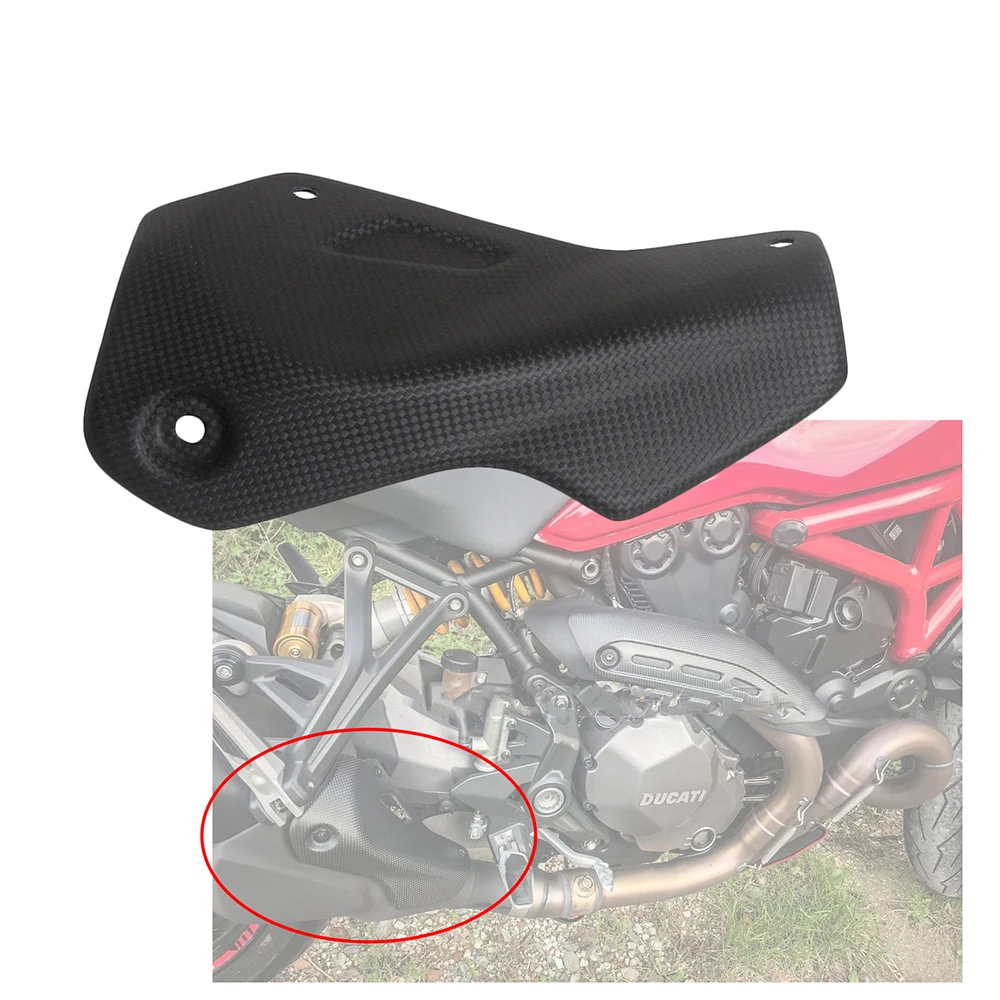 

for DUCATI Monster 821 Carbon Fiber Exhaust Cover Motorcycle Muffler Heat Shield Guard