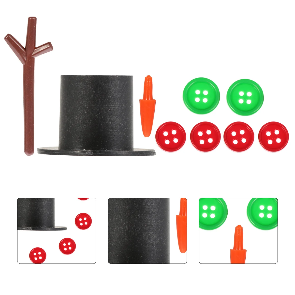 

50Sets DIY Christmas Snowman Craft Kit Handmade Accessories Mini Hats Carrot Nose Decor Handmade Snowman Xmas Gift Decor