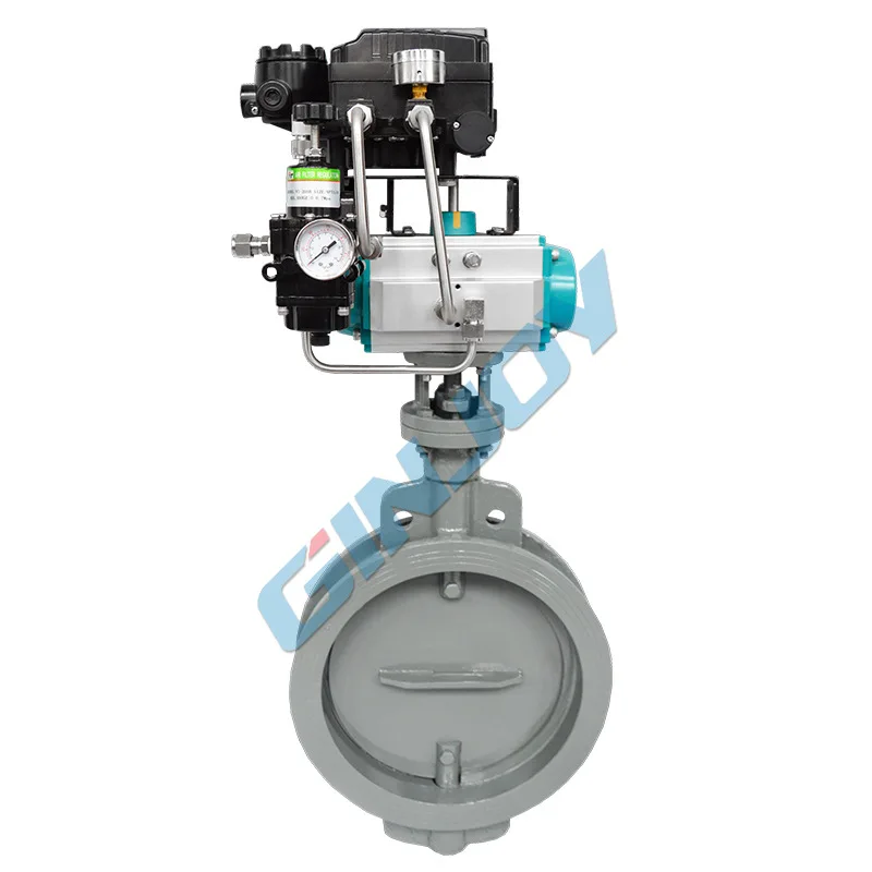 Pneumatic Ventilation Butterfly Valve, Flue Gas Pipeline Valve, Stainless Steel and Carbon Steel with Complete Caliber