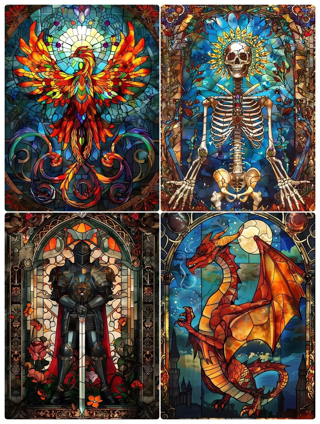 

Jigsaw Puzzles for Adults Vintage Fantasy Stained Glass Style Focus Enhancement Therapy Meaningful Retirement Gift Home Decor