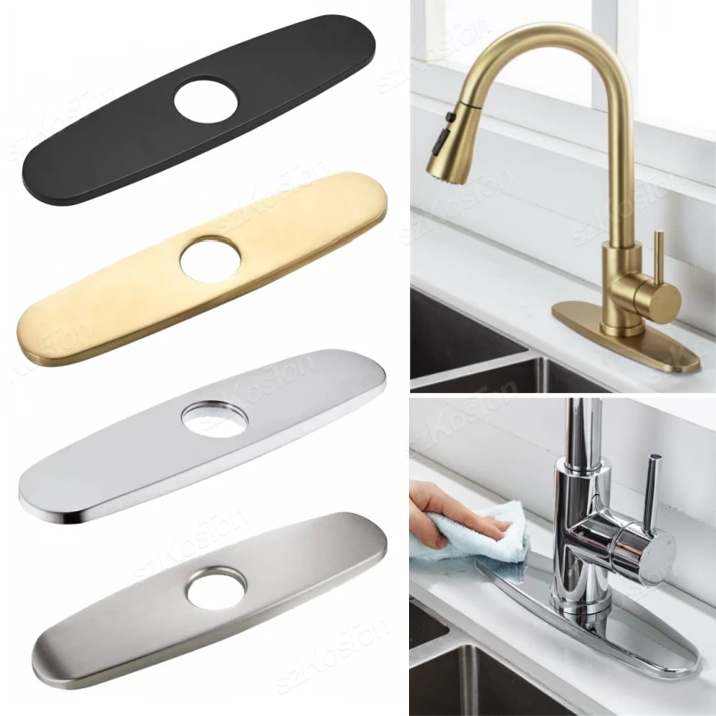 

1PC Faucet Plate Hole Tap Cover Deck Plate Stainless Steel Bathroom Kitchen Sink For Most Single Hole Faucet