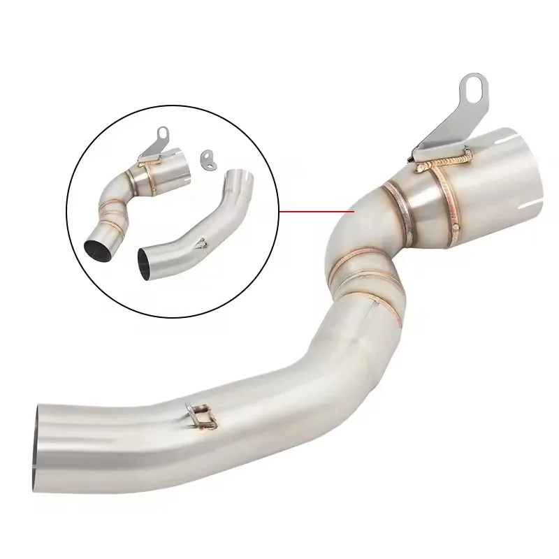 الانزلاق على ل KTM DUKE200 DUKE 200 2020 2021 2022 2023 دراجة نارية نظام العادم الأوسط وصلة الأنابيب 51 مللي متر الهروب موتو الفولاذ المقاوم للصدأ #4