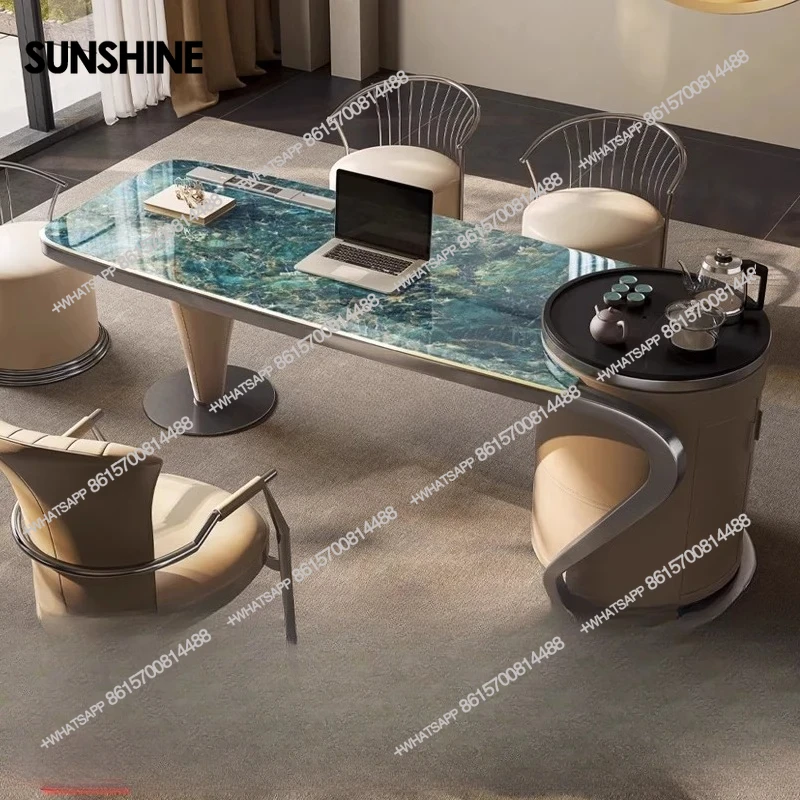 

Легкий роскошный письменный стол, роскошный каменный шиферный чай, интегрированный современный простой дом