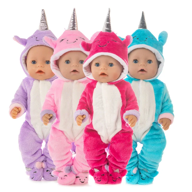 New Plush Animal Clothes Suit Fit for 43cm Baby Doll 17 Inch Born Baby Dolls Clothes, Doll accessories