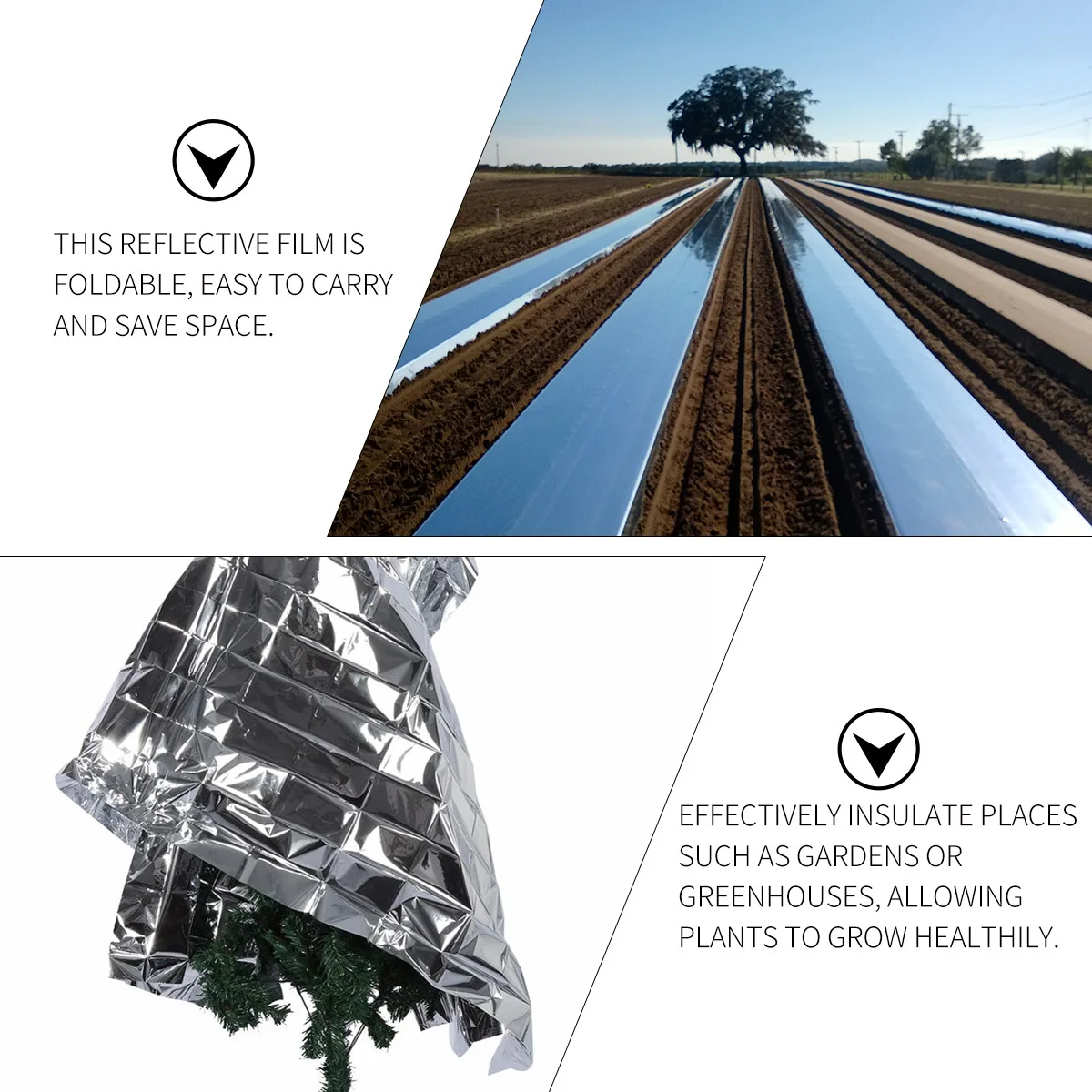 1 قطعة فيلم عاكس الفضة لحديقة الدفيئة يندبروف العزل الحراري دائم نمو النبات مساعد عاكسات الحديقة #3