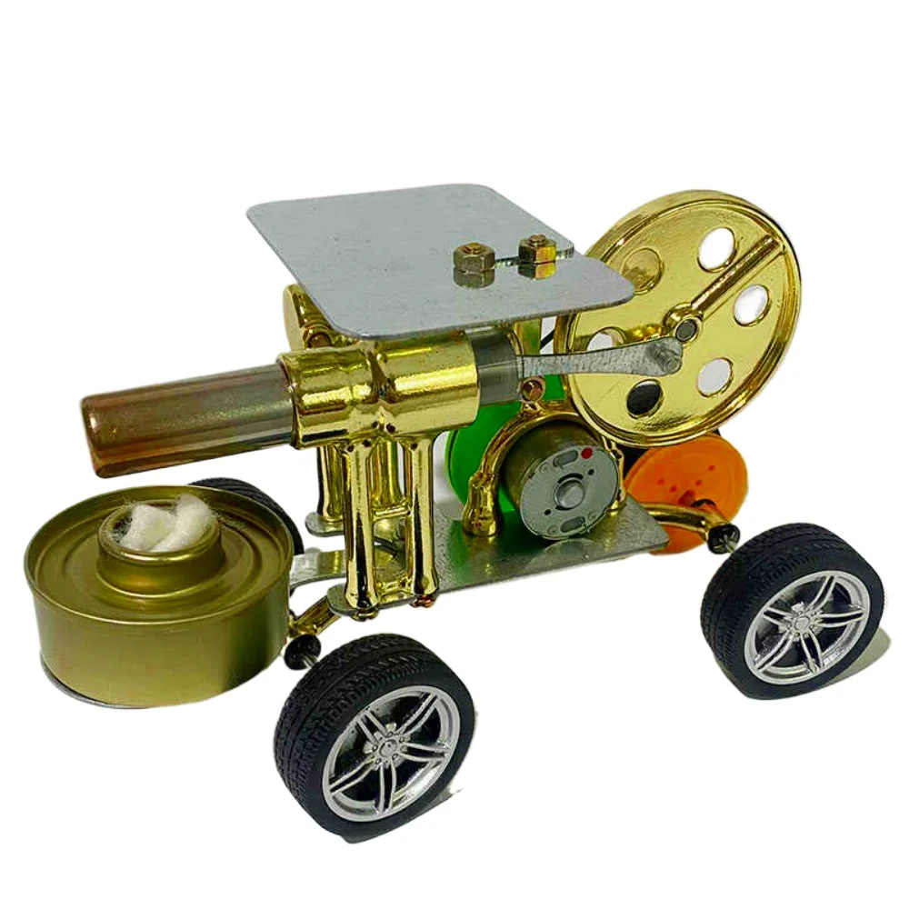 Stirling Engine Car Model Self propelled Toy Car with External Combustion Engine Physics Experiment Demonstration Teaching Aid
