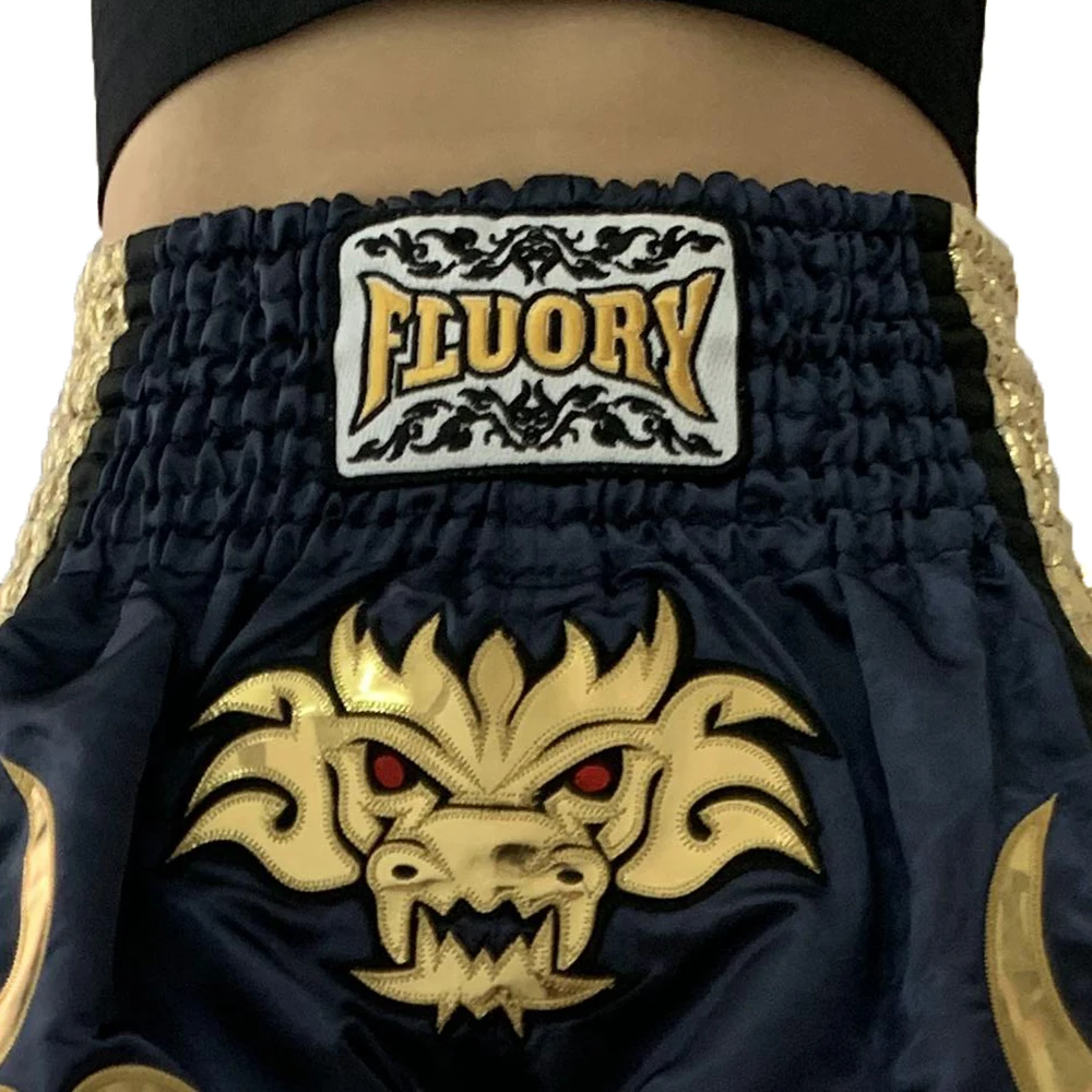 FLUORY MTSF99 MMA Fighting Muay Thai Shorts Boxeo Boxer Training Sports High Quality Kick Boxing Fitness Athletic Pants For Kid