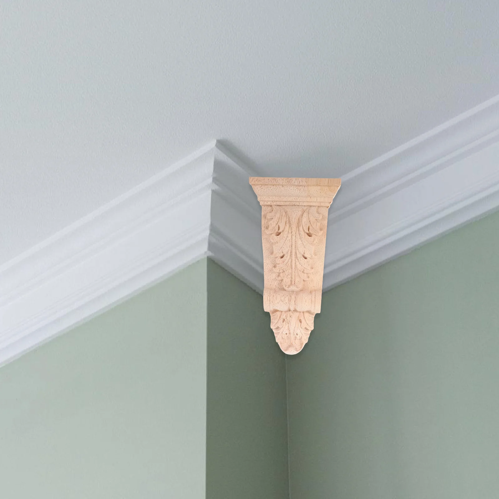 나무 Corbels 8x16x3cm 조각 된 나무 빈티지 홈 장식 로마 테마 헤비 듀티 Corbels 장식 브래킷 정원