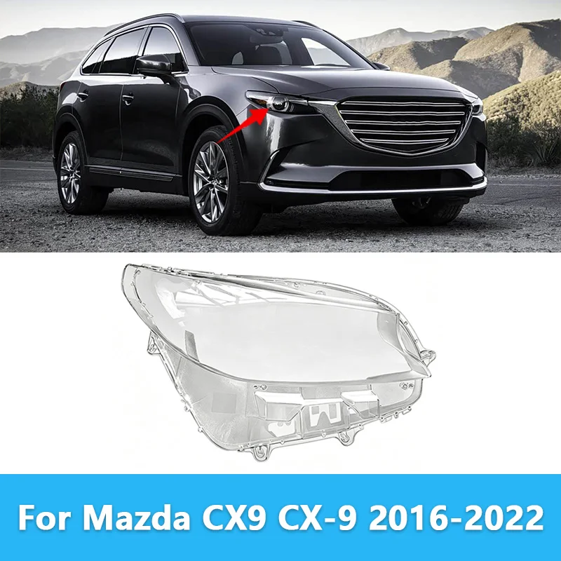 

Headlight Glass Cover For Mazda CX9 CX‑9 2016‑2022 Headlamp Lens Cover Front Headlight Transparent Lens