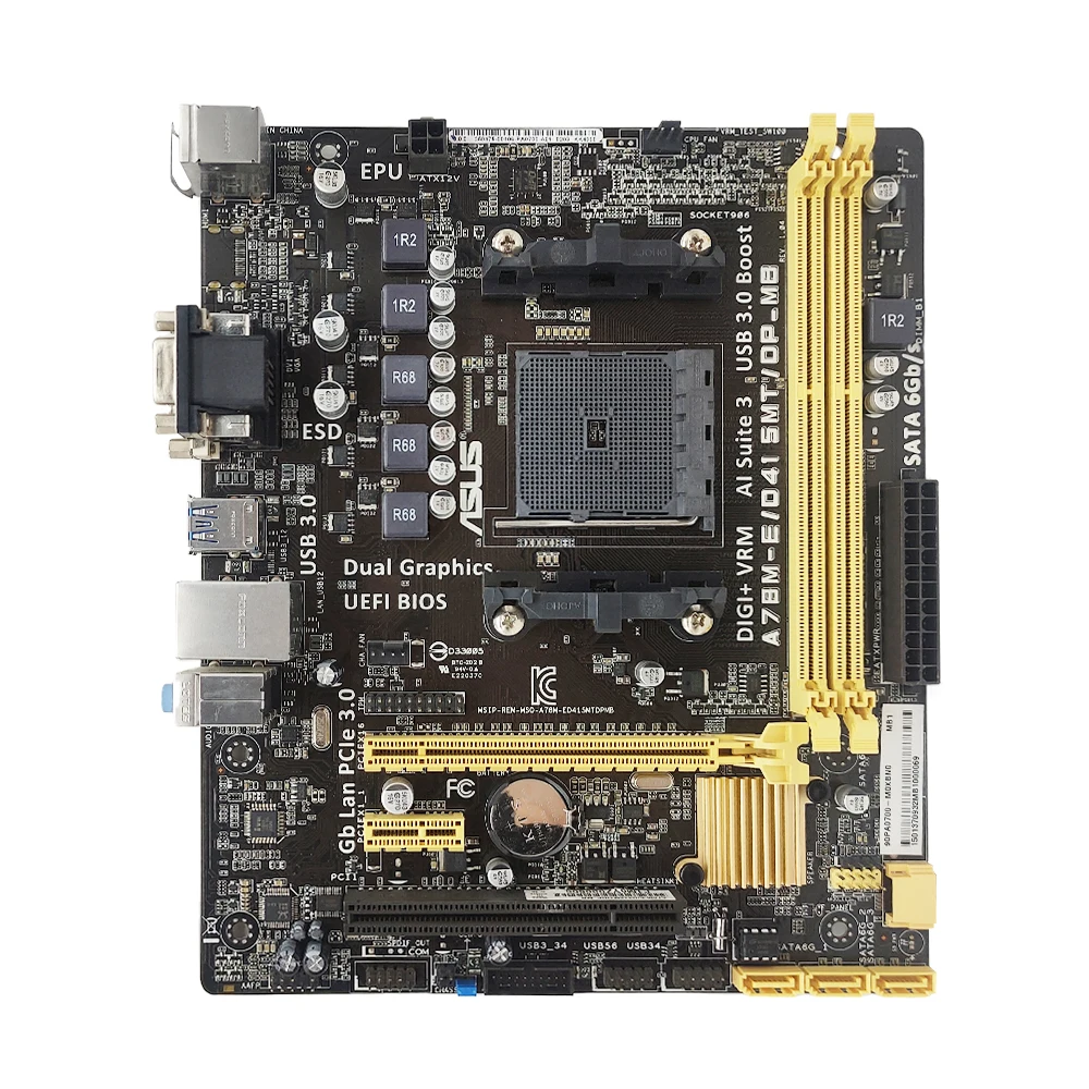 

Материнская плата ASUS A78M-E A78M-E/D415MT AMD A78 с разъемом FM2/FM2+ DDR3, 16 ГБ, поддержка процессора AMD A10-6700 A10-6790K A10-7850B