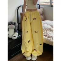 2026 Summer Autumn High Street Pants Women's Sausage Dog 3D Printed Fashion Loose Trousers Comfortable Straight Sweatpants 2