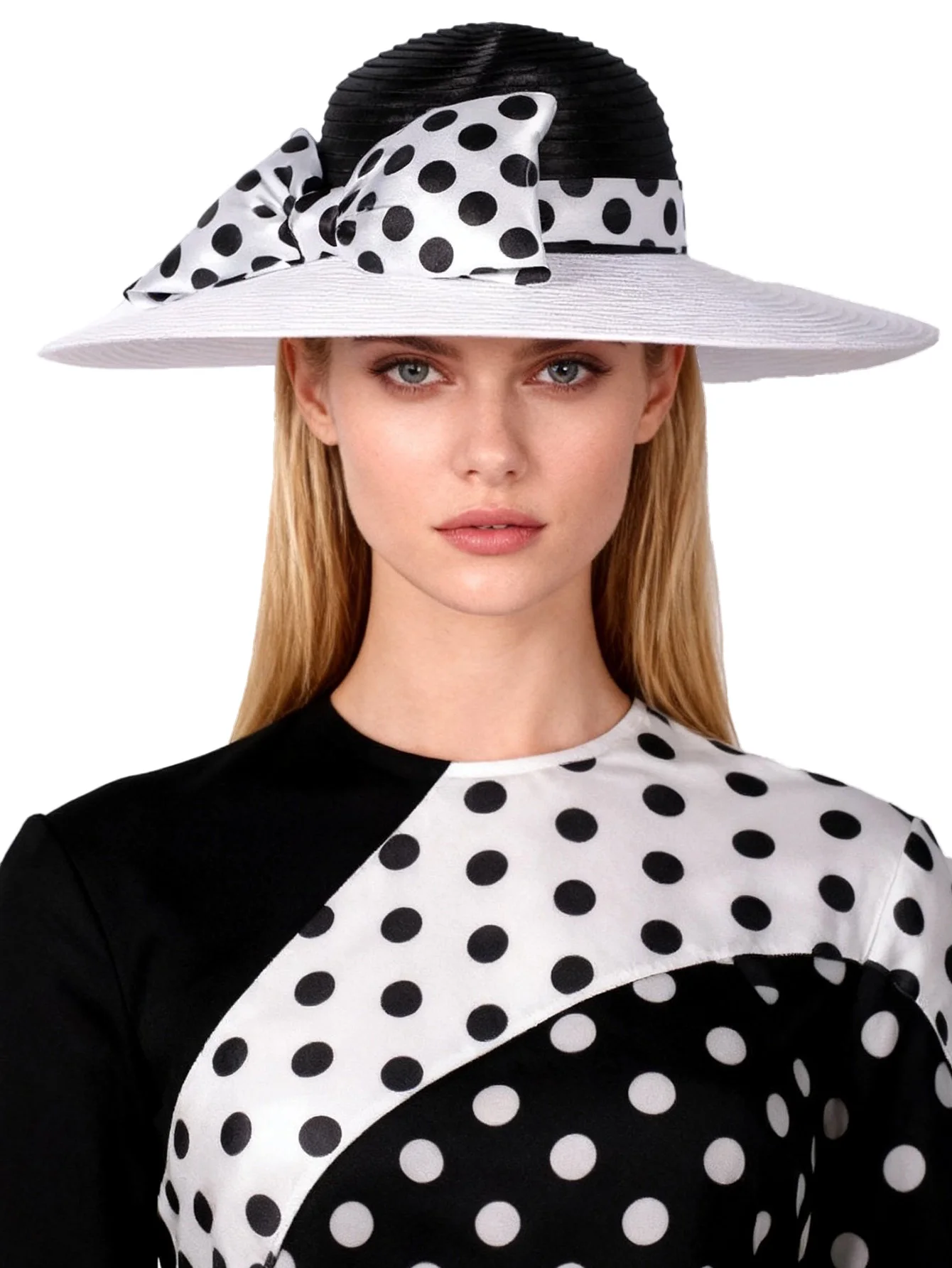 Women Wide Brim Patchwork Kentucky Fedora Hat with Big Bow Raffia Pinky Fedora - Soft and Breathable Summer Fedora for  main image 3