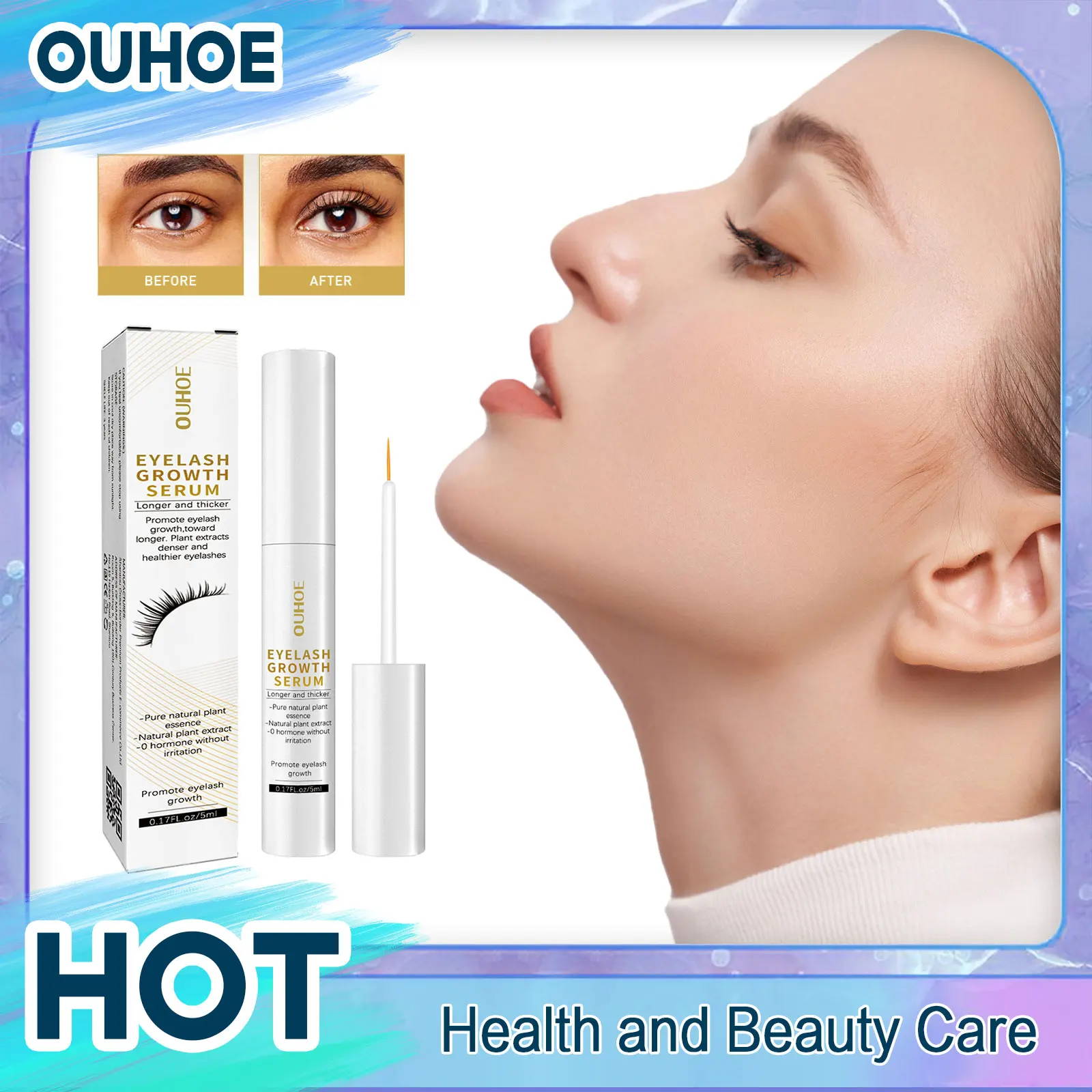 Natural Eyelash Growth Serum Eyelash Growth Enhancer Thicker Mascara Lash Lengthening Eyebrows Lift Eye Care Nutrient Solution