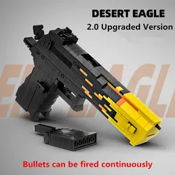2.0 Upgraded CSGO Desert Eagle Gun Building Blocks Pistol Rubber Bullets Can Be Fired Continuously Military Toys For Boys Gift