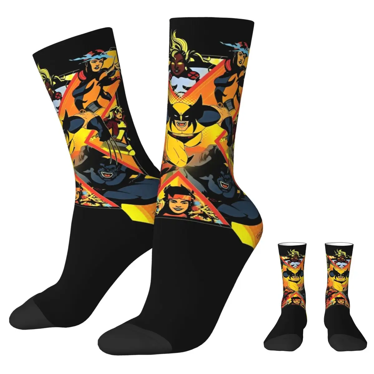 

X-Men Росомаха носки для мужчин и женщин Смешные счастливые Xmen групповые носки сумасшедшая весна лето осень зима носки средней длины подарки