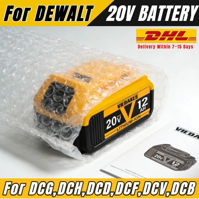 

Replacement for DeWalt 20V MAX Battery, 5.0Ah Li-ion Pack, Compatible with DCB200, DCB203, DCB205, for 20V DeWalt Tools
