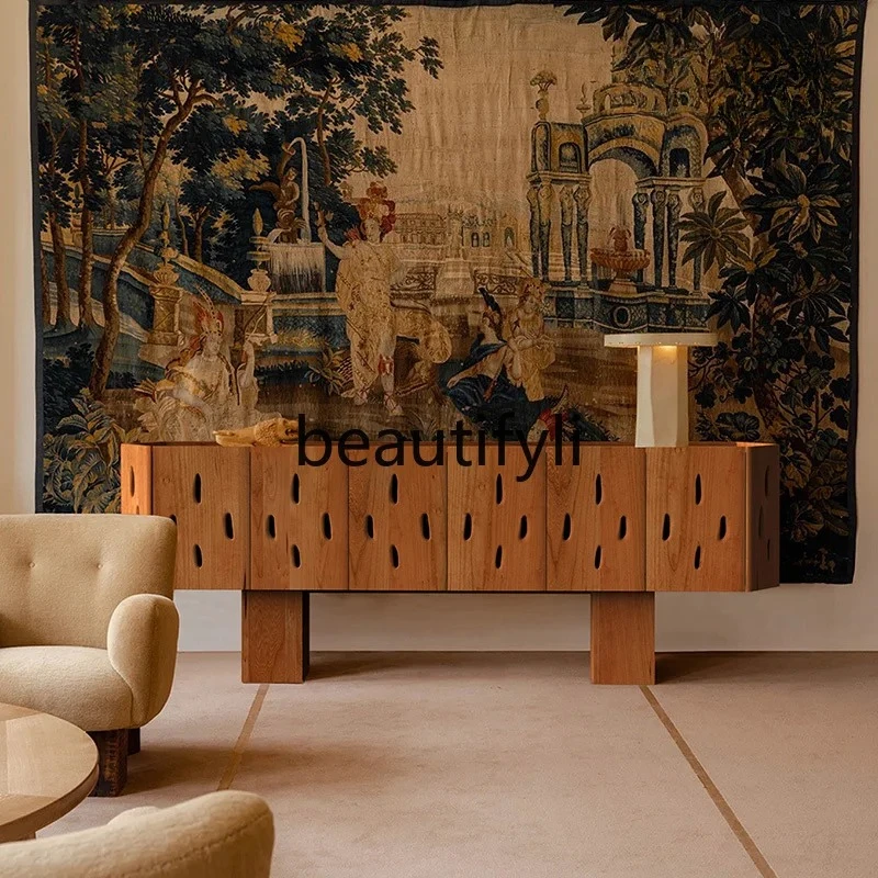 

Solid wood side TV cabinet Cherry wood storage dining side cabinet Designer side cabinet can be customized