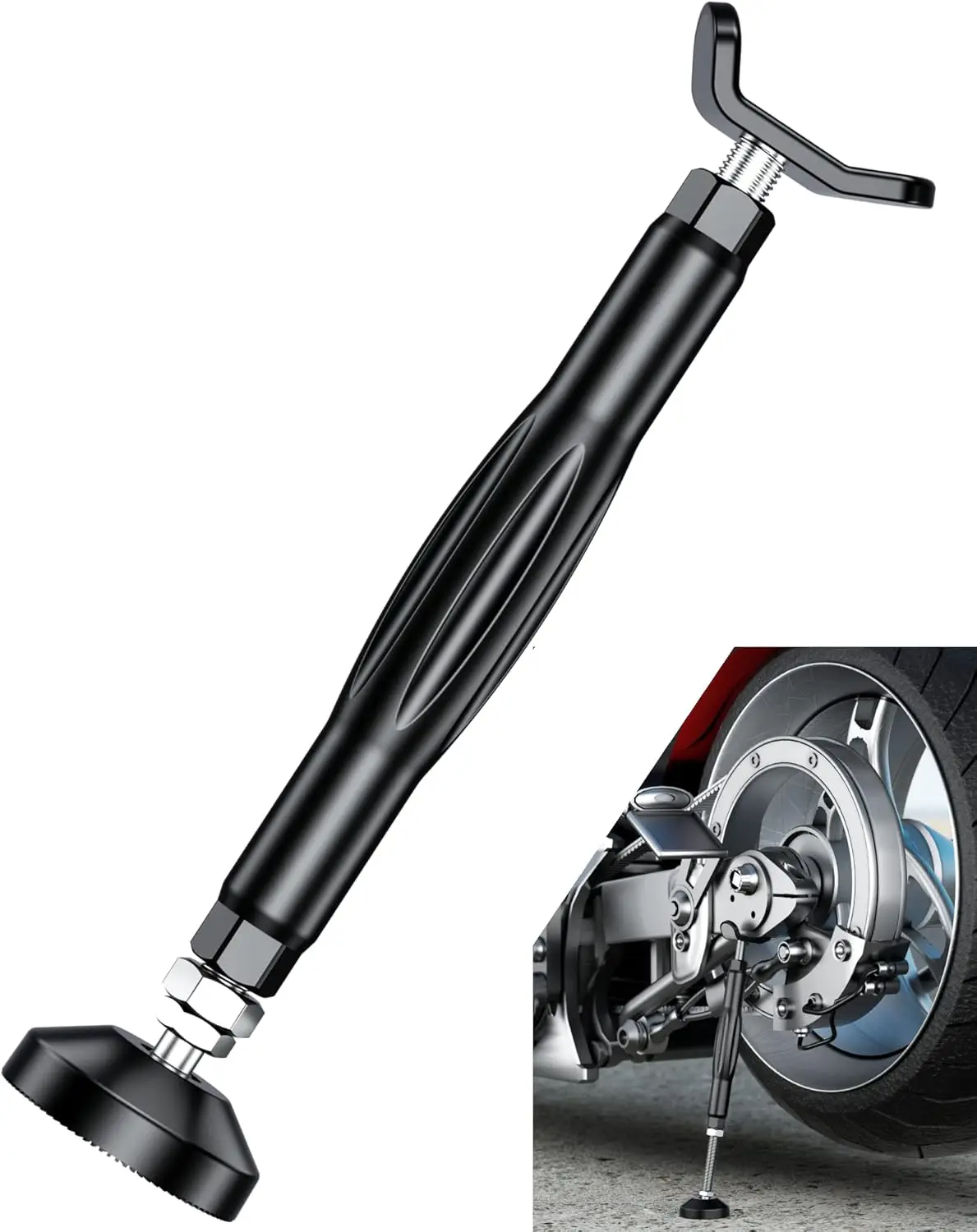 

Портативная подъемная подставка для мотоцикла с тормозной пряжкой, регулируемая высота 245-400 мм, максимальная нагрузка 200 кг для простого обслуживания