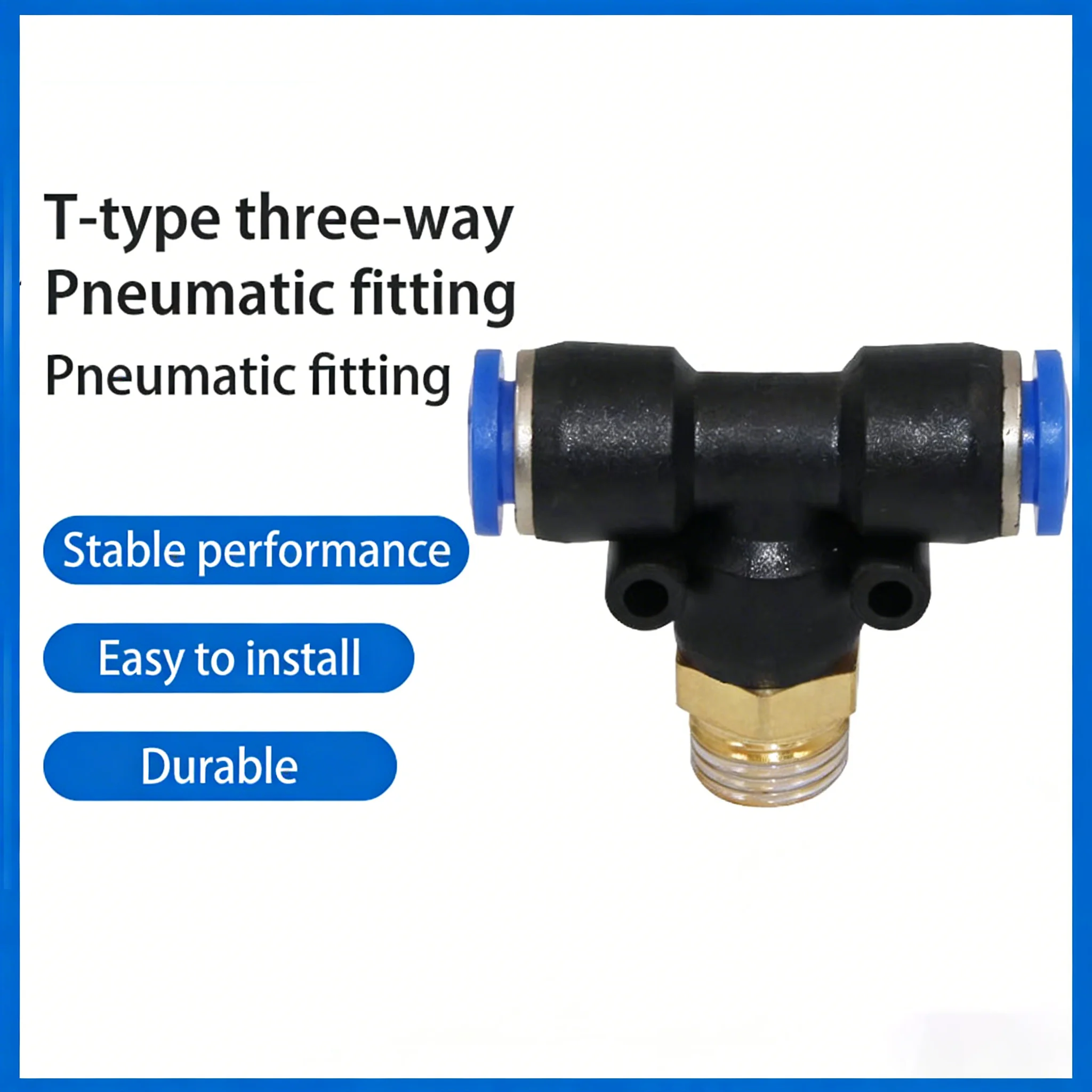 Pneumatic Quick Plug Connector PB4-M5/T-type Three-way Positive Thread 6-01/PB8-02/PB10-03PB10-04