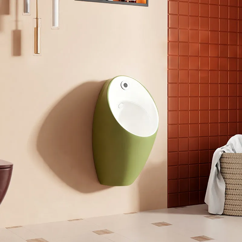 French retro green wall-mounted urinal villa personalized color small apartment bathroom wall-mounted urinal