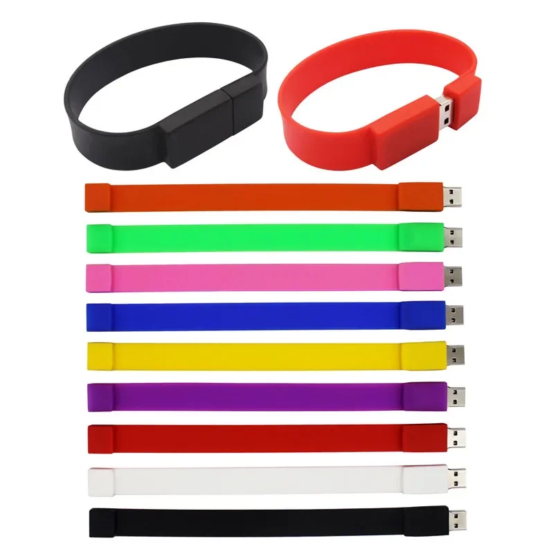

Красочные браслеты Memory Stick 128 ГБ USB-флешка 64 ГБ Pen Drive 32 ГБ Креативные подарки Устройство для хранения Pendrive U-диск 16 ГБ