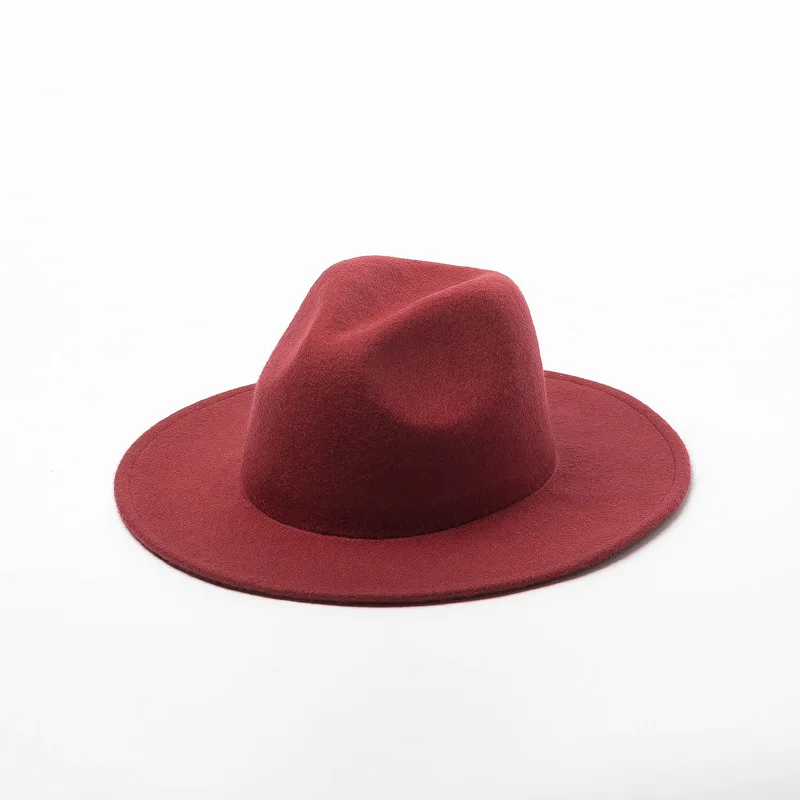 

Autumn and Winter New Simple Fashion Bare Wool Jazz Hat Casual Wool Felt Jazz Hat
