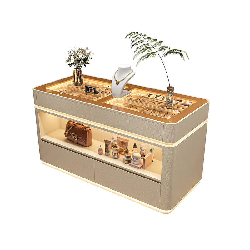 

Простой итальянский шкаф для хранения украшений в стиле лайт-люкс, современный минималистичный шкаф для демонстрации украшений, остров для гардеробной