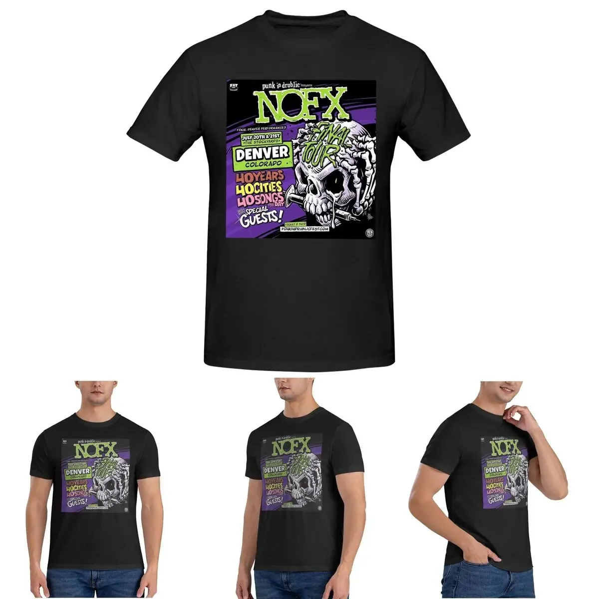 

Nofx Band Final Tour Skull Футболка для мужчин Хлопковые футболки больших размеров Мужские футболки с коротким круглым вырезом Летняя одежда Топы S-6XL