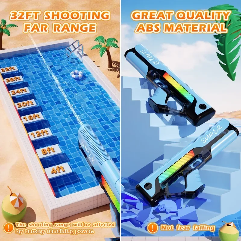 Full Electric Automatic Water Storage Gun Toys Portable Children Summer Beach Outdoor Fight Fantasy Toys for Boys Kids Game