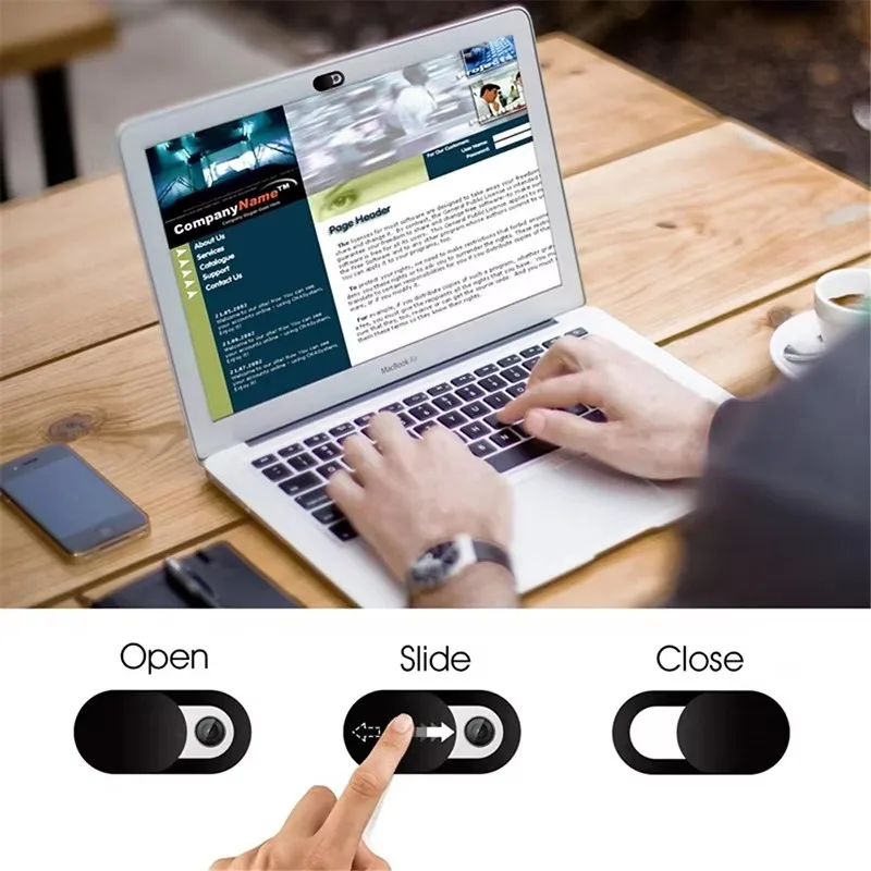 Cache webcam coulissant magnétique en plastique pour iPad, tablette, ordinateur portable, PC, téléphone portable, objectifs, autocollant de confidentialité