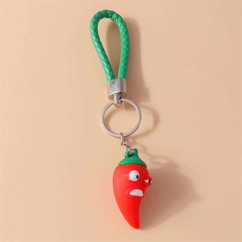 

Cartoon 3D Red Pepper Keychain for Car Key Holder Women Men Handbag Pendants Keyrings DIY Handmade Jewelry Accessories