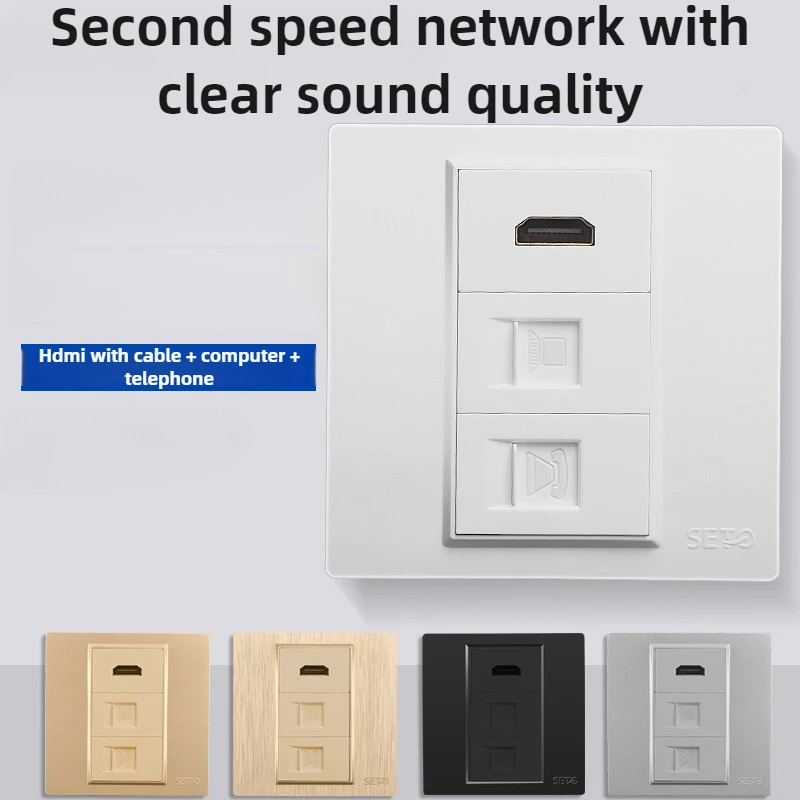 86 type HDMI audio and video panel projection 4K no-touch computer phone module socket panel accessories