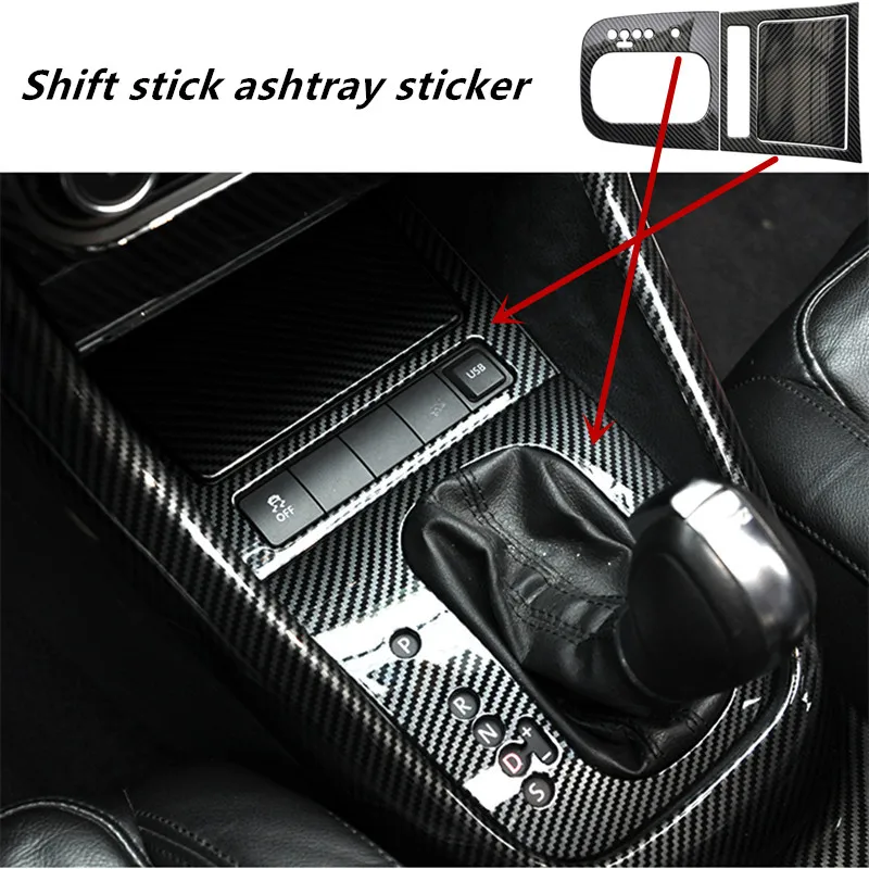 

Car stickers carbon fiber ABS material Shift stick ashtray interior trim patch for Volkswagen VW Golf 6 GTI Scirocco