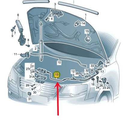 LHD  Genuine Front Hood Bonnet Release Lid Lock Cable For VW CC Passat B6 B7 CC  3C1823531 3C1 823 531