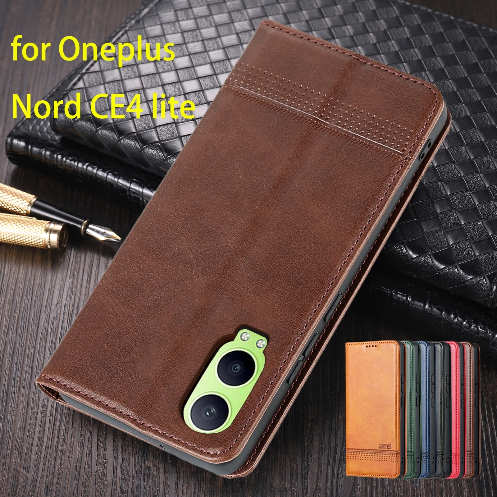 Deluxe Magnetic Adsorption Leather Fitted Case for Oneplus Nord CE 4 lite /CE4 lite Flip Cover Protective Case Capa Fundas Coque