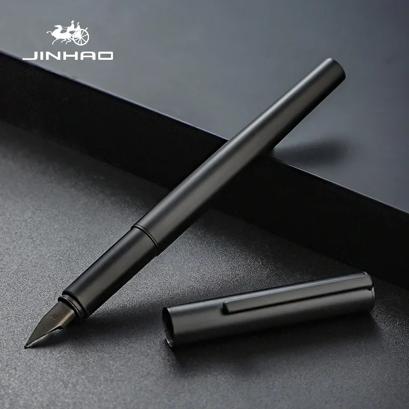 jinhao 35 caneta tinteiro todos os aco preto cores ef f nib escritorio de negocios estudante escola escrita canetas artigos de papelaria pk 9019 01