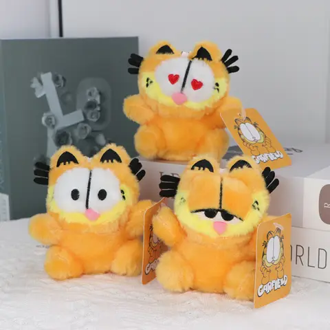 Kawaii 원래 가필드 플러시 펜던트 귀여운 키 체인 인형 만화 애니메이션 플러시 가방 키 체인 장식 생일 크리스마스 선물
