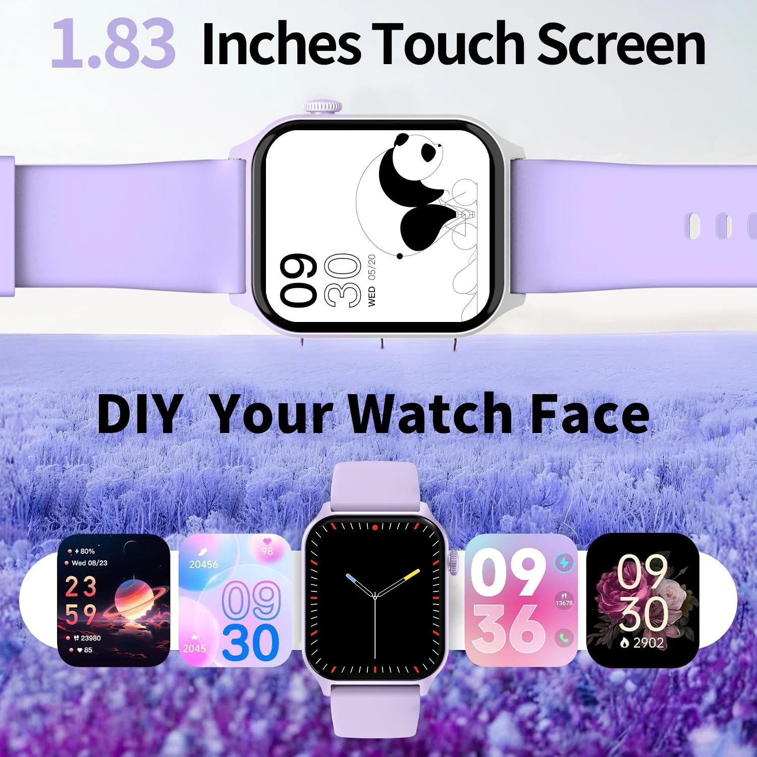 PEJE 남성용 및 여성용 다기능 스마트 시계 고품질 - 4.65cm 화면, Watsapp 메시지 알림 지원