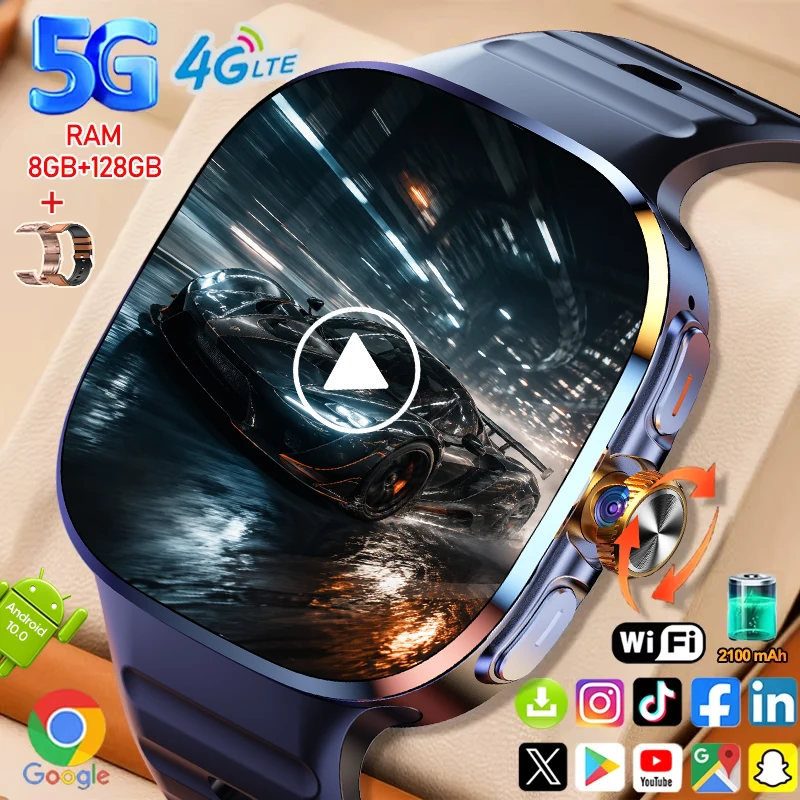 2026 New M99 Smartwatch 5G/4G SIM Card Android 10 phone 2.4"AMOLED Screen 2100mAh GPS WIFI NFC Smart Watch For men 100% Original
