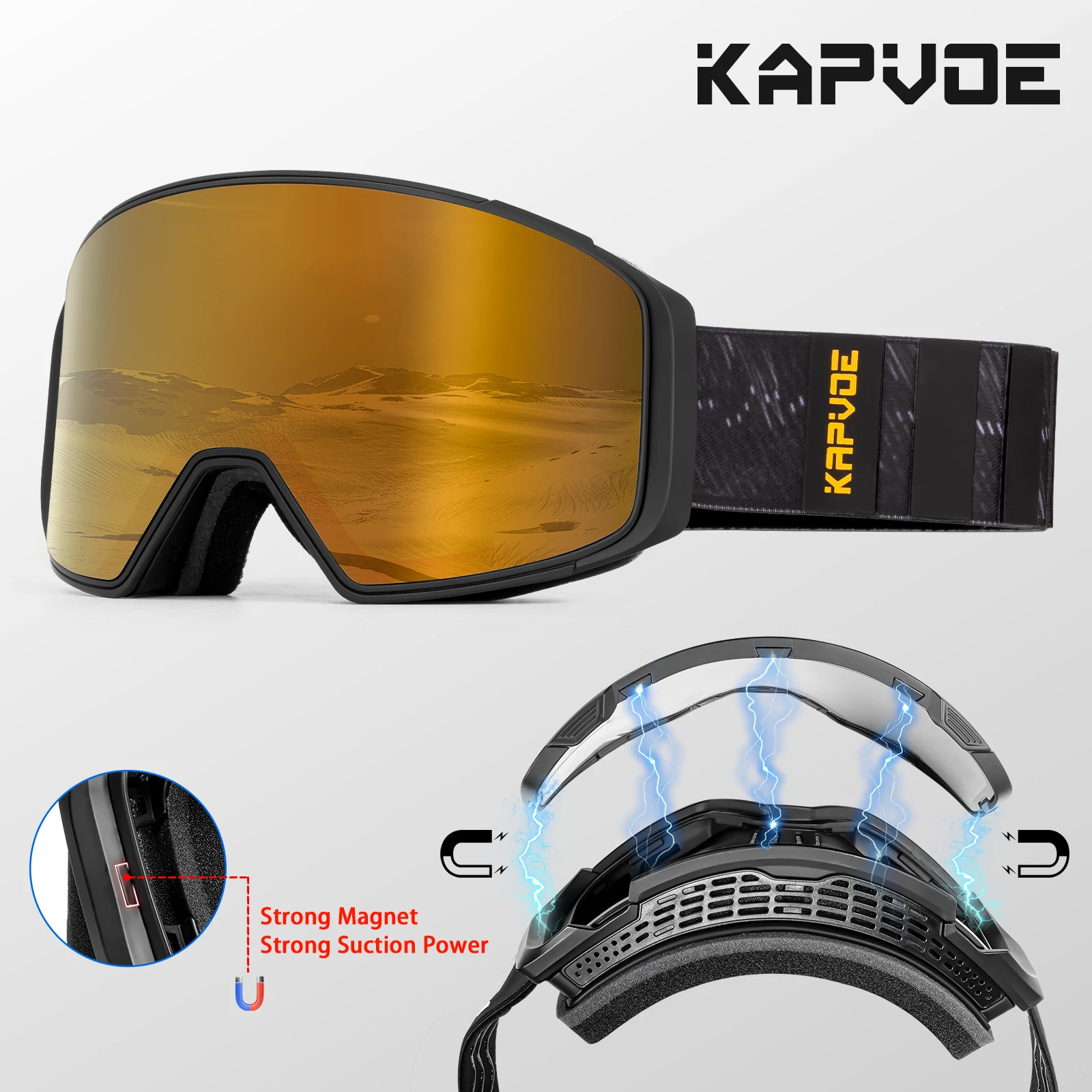 

Kapvoe новые уличные лыжные солнцезащитные очки для сноуборда, лыжная маска, мужские и женские зимние очки, противотуманные очки с защитой UV400, очки для снегохода