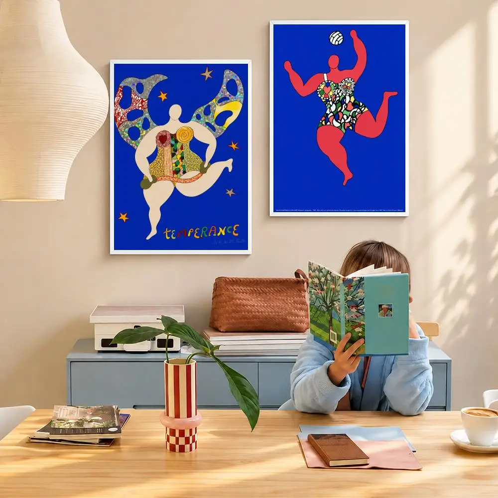 Artist Modern N-Niki de Saint Phalle Poster Peel and Stick Poster Bedroom Dorm Cafe Home Theater Decor Gift