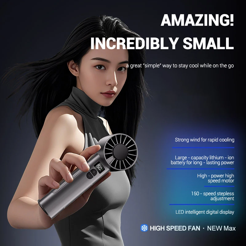 الجملة 2025 المحمولة 150 سرعة توربو مروحة 1800mAh مروحة يدوية صغيرة USB قابلة للشحن مروحة التبريد مروحة صغيرة Ventilador