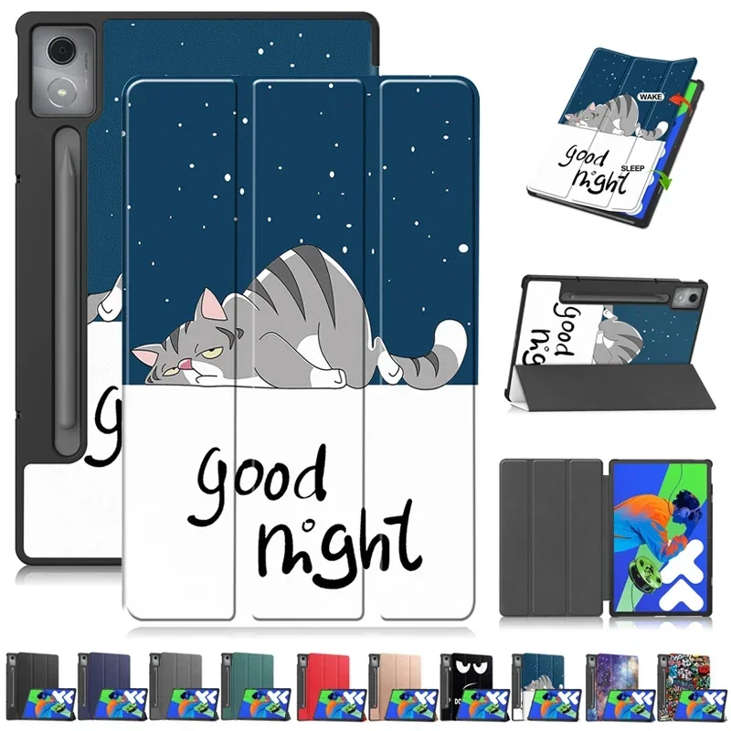 

For Funda Lenovo Xiaoxin Pad Pro (2025) Smart Case tb373fu tb375fc 12.7 inch Tablet PC Painted PU Leather Cover Magnetic Coque