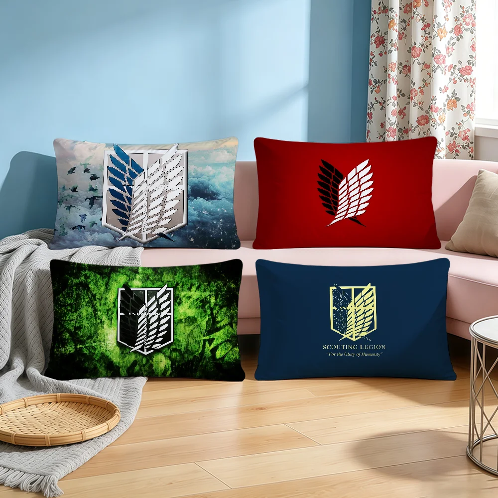 A-AttackS On T-TitanS Logo Cushion Cover Rectangle Decorative Long Pillow Cases Sofa Bench Bedroom Chair LivingRoom