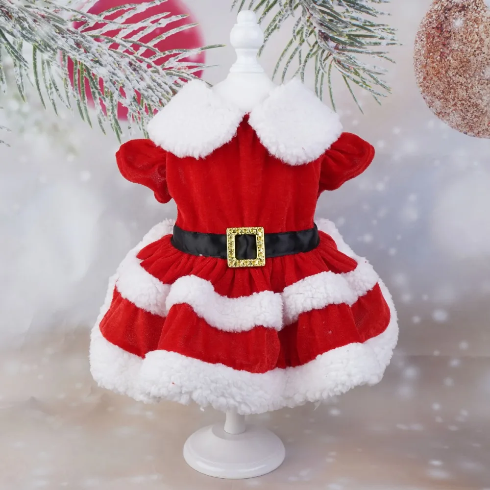 

Comfortable Cute Santa Claus Dog Skirt Soft Warm Dog Winter Clothes Breathable Cats Christmas Dress for Puppy Kittens