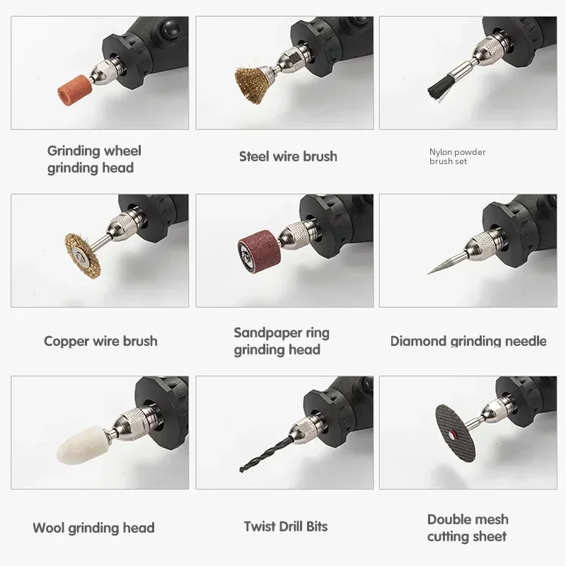 FOCSE 180W Mini Drill Dremel Engraver Rotary Tool Polishing Machine Variable Speed Engraving Grinding Pen With Accessories DIY