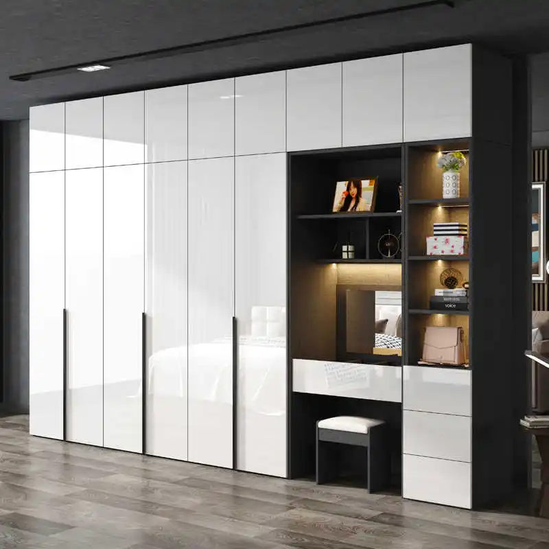 Solid Wood Multi-layer Board Wardrobe Modern Simple Household Bedroom Cabinet Four or Six Big Wardrobe