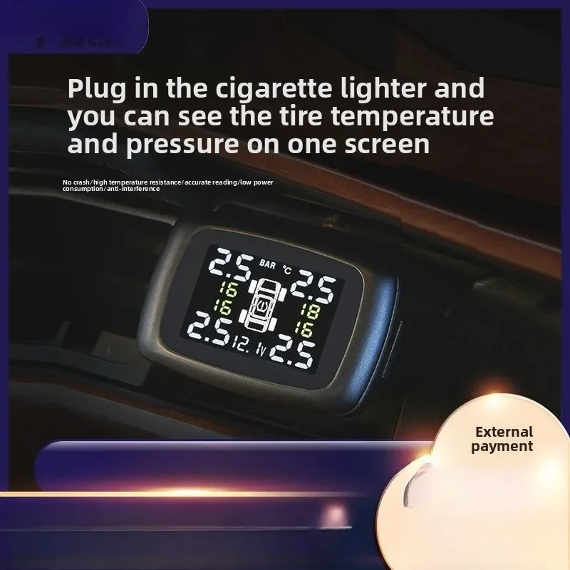Afbeelding 3: NIEUWE Solar Auto Bandenspanning Meter Band Detector Systeem Bandenspanning Detector Drukmeter